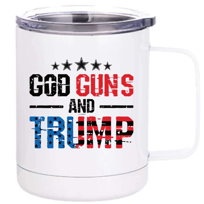 God Guns Trump 2nd Amendment Trump 45 47 Front & Back 12oz Stainless Steel Tumbler Cup