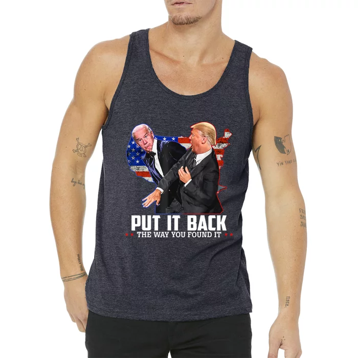 Great Gift Trump Slap Anti Biden Patriots Patriotic American Flag Tank Top