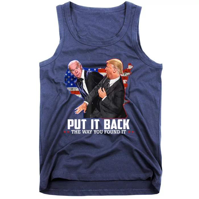 Great Gift Trump Slap Anti Biden Patriots Patriotic American Flag Tank Top