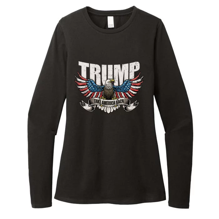 Great Gift Trump 2024 Flag Take America Back Womens CVC Long Sleeve Shirt