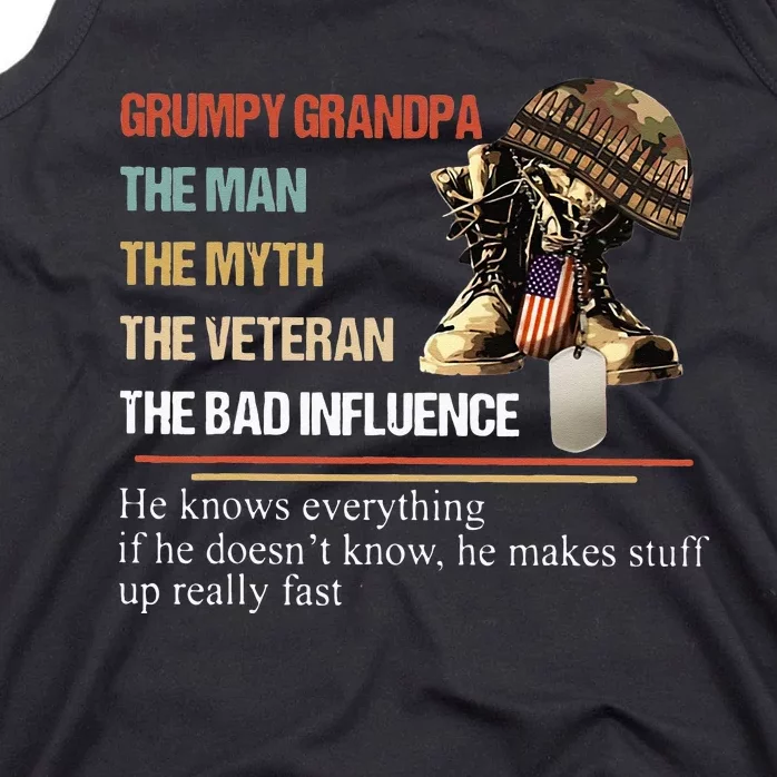 Grumpy Grandpa The Man The Myth The Veteran Tank Top