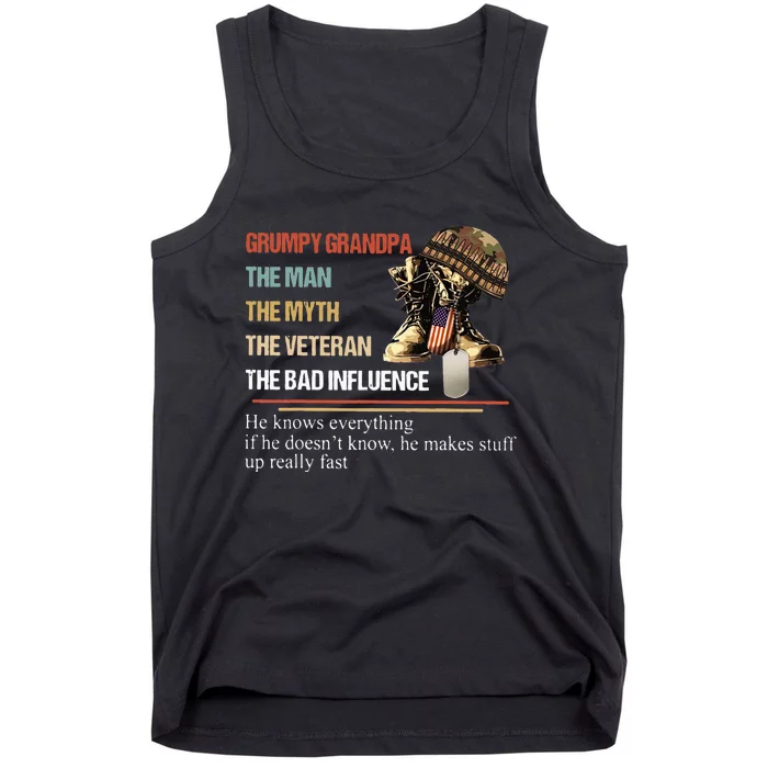 Grumpy Grandpa The Man The Myth The Veteran Tank Top