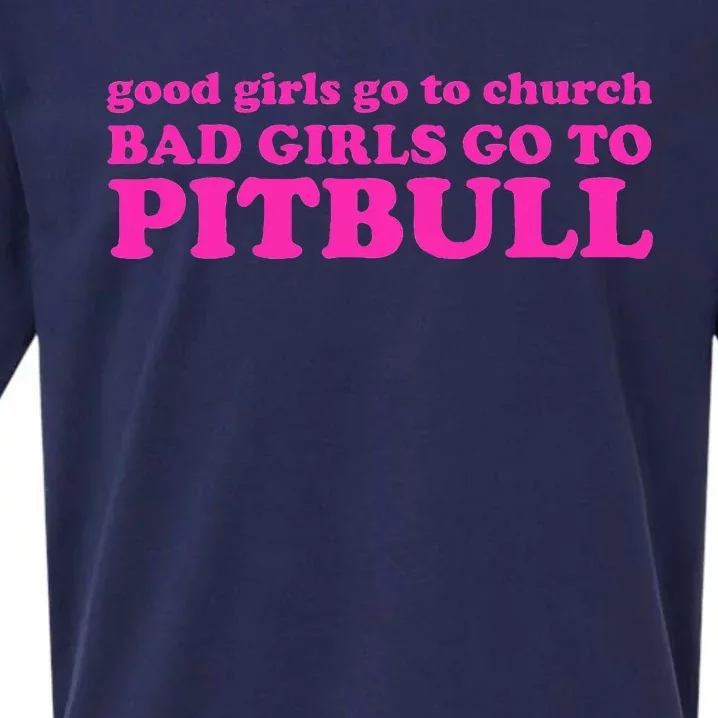 Good Go To Church Bad Go To Pitbull Sueded Cloud Jersey T-Shirt