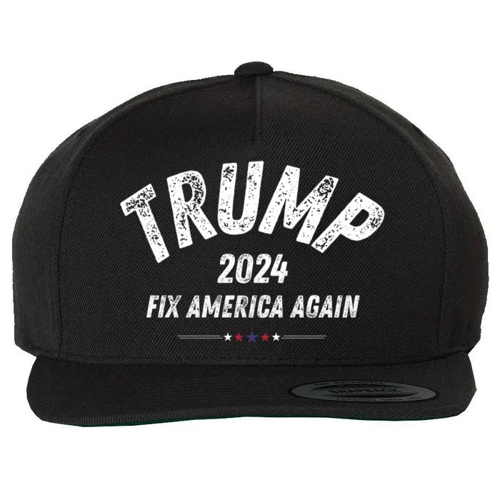 Great Gift Trump 2024 Fix America Again Wool Snapback Cap