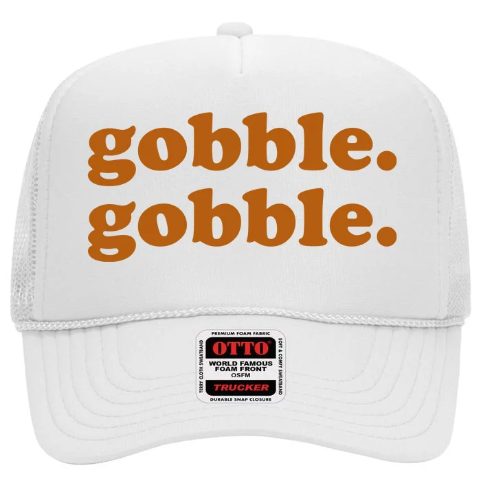 Gobble Gobble Thanksgiving Turkey Holiday High Crown Mesh Trucker Hat