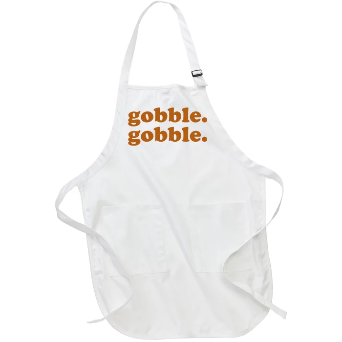 Gobble Gobble Thanksgiving Turkey Holiday Full-Length Apron With Pocket