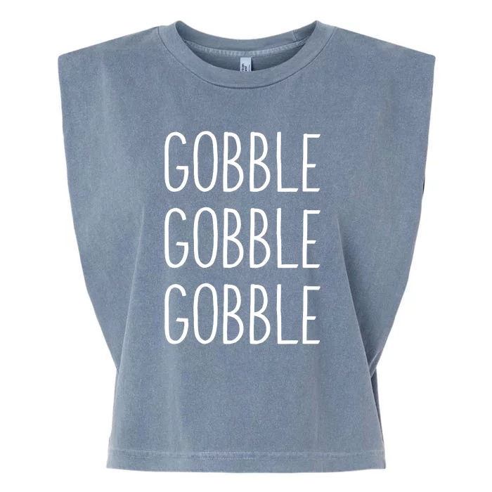 Gobble Gobble Thanksgiving Funny Turkey Trot Fall Sayings Garment-Dyed Women's Muscle Tee