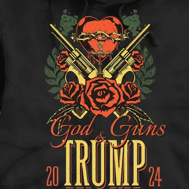 God Guns & Trump 2024 2a Support Tie Dye Hoodie