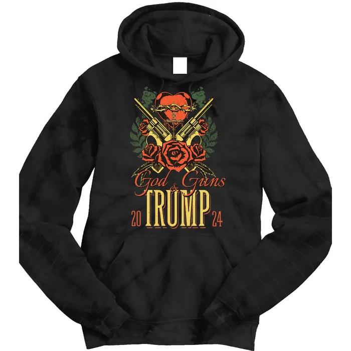 God Guns & Trump 2024 2a Support Tie Dye Hoodie