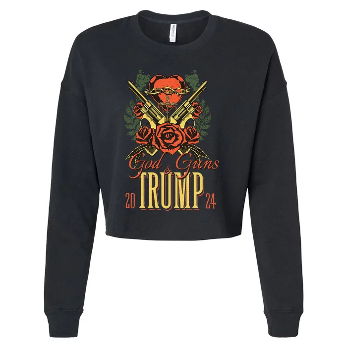 God Guns & Trump 2024 2a Support Cropped Pullover Crew