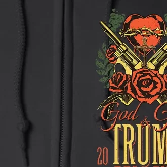 God Guns & Trump 2024 2a Support Full Zip Hoodie