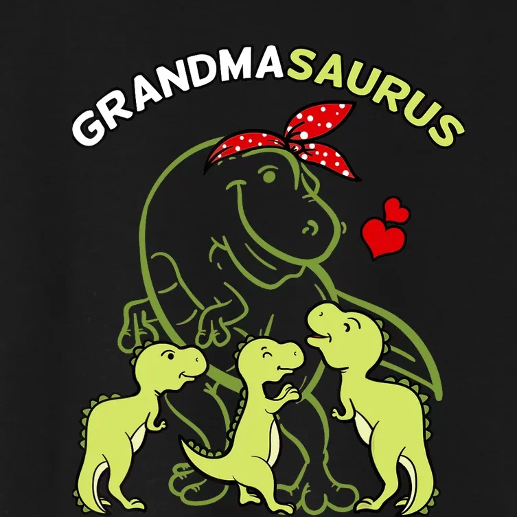 Grandmasaurus Grandma Tyrannosaurus Dinosaur Mother's Day Women's Crop Top Tee