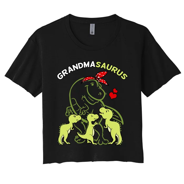 Grandmasaurus Grandma Tyrannosaurus Dinosaur Mother's Day Women's Crop Top Tee