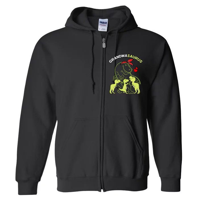 Grandmasaurus Grandma Tyrannosaurus Dinosaur Mother's Day Full Zip Hoodie