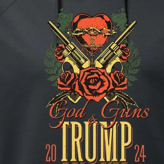 God Guns & Trump 2024 2a Support Performance Fleece Hoodie