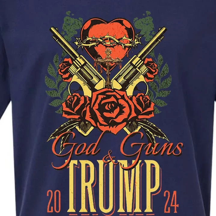 God Guns & Trump 2024 2a Support Sueded Cloud Jersey T-Shirt