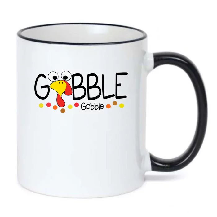 Gobble Gobble Thanksgiving Turkey Festive Black Color Changing Mug