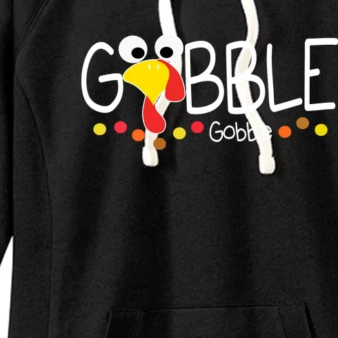 Gobble Gobble Thanksgiving Turkey Festive Women's Fleece Hoodie