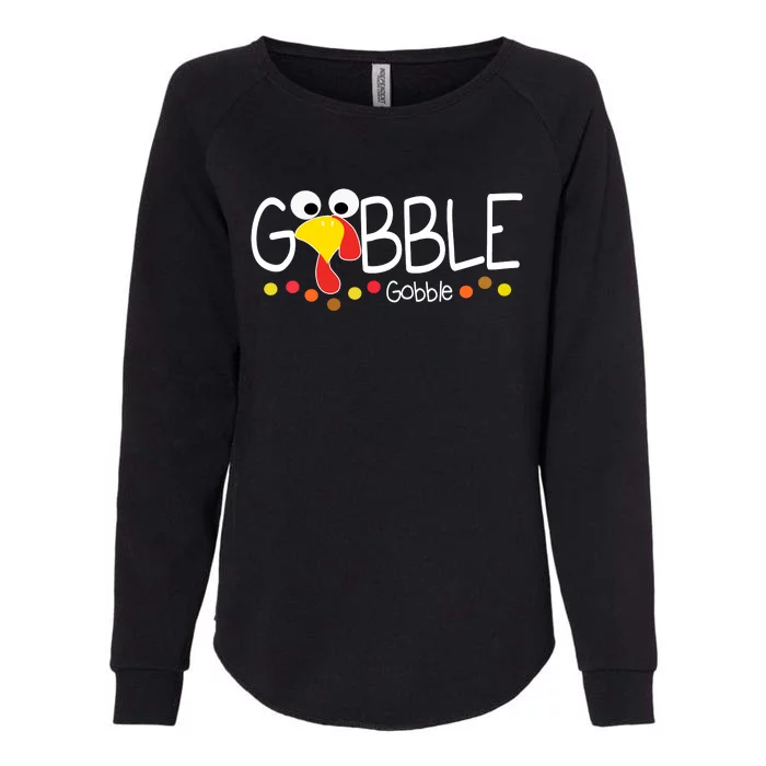 Gobble Gobble Thanksgiving Turkey Festive Womens California Wash Sweatshirt