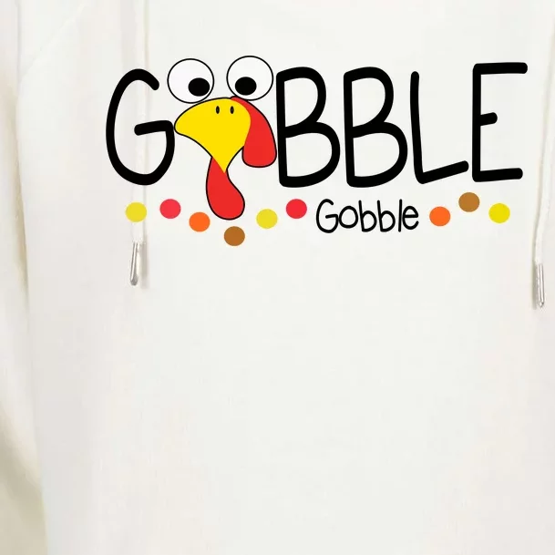 Gobble Gobble Thanksgiving Turkey Festive Womens Funnel Neck Pullover Hood