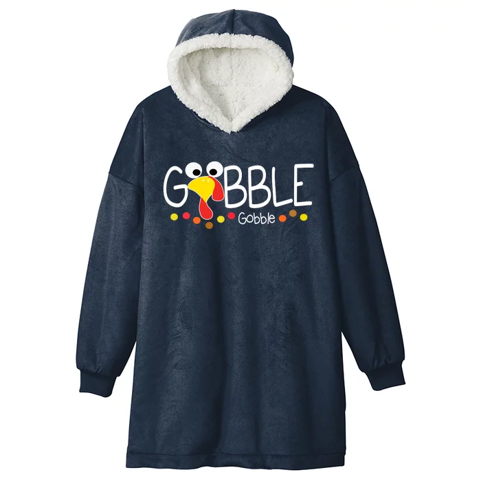 Gobble Gobble Thanksgiving Turkey Festive Hooded Wearable Blanket