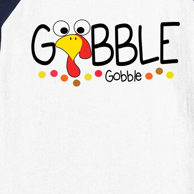 Gobble Gobble Thanksgiving Turkey Festive Baseball Sleeve Shirt