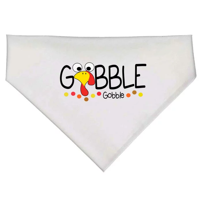 Gobble Gobble Thanksgiving Turkey Festive USA-Made Doggie Bandana