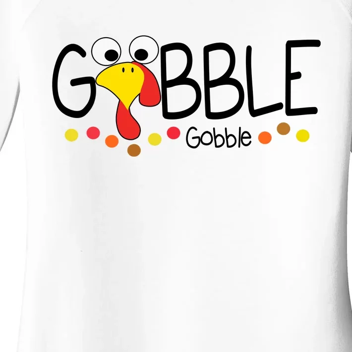 Gobble Gobble Thanksgiving Turkey Festive Women's Perfect Tri Tunic Long Sleeve Shirt