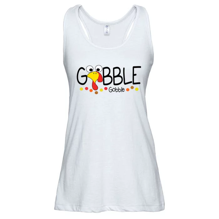 Gobble Gobble Thanksgiving Turkey Festive Ladies Essential Flowy Tank