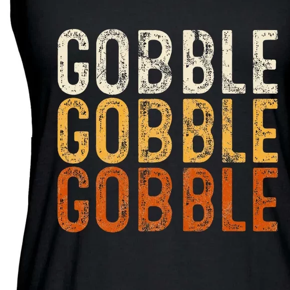 Gobble Gobble Turkey Thanksgiving Day Gifts Trot Piligrim Ladies Essential Flowy Tank