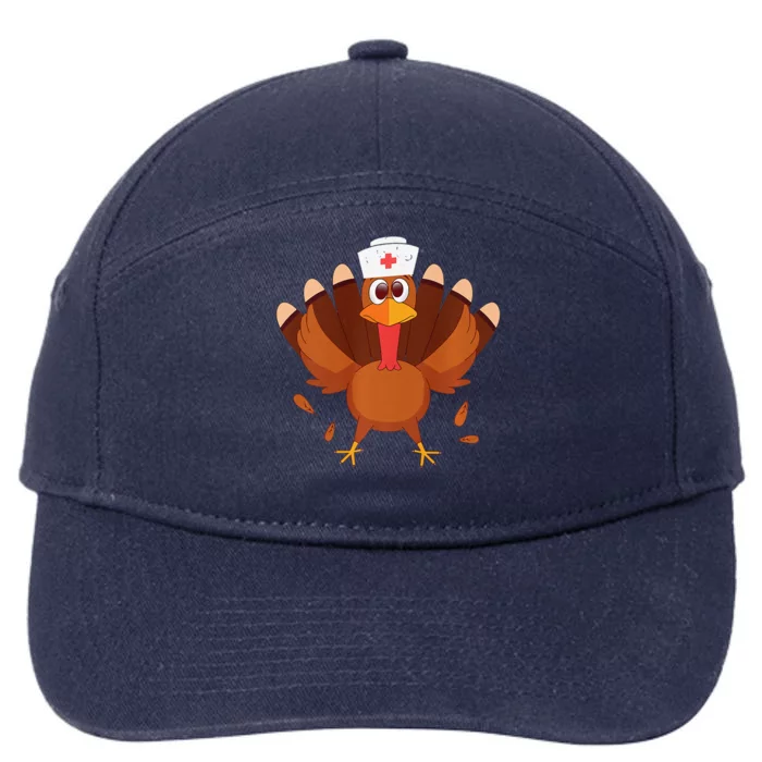 Gobble Gobble Turkey Joke Cute Thanksgiving Nurse 7-Panel Snapback Hat