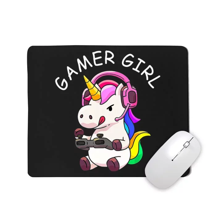 Gamer Girl Unicorn Gaming Cute Video Game Gift Women Mousepad