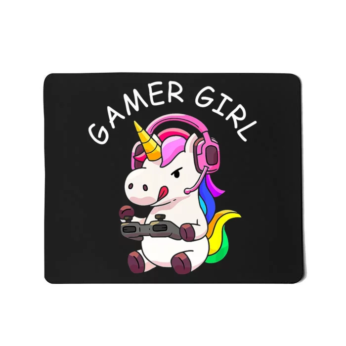 Gamer Girl Unicorn Gaming Cute Video Game Gift Women Mousepad