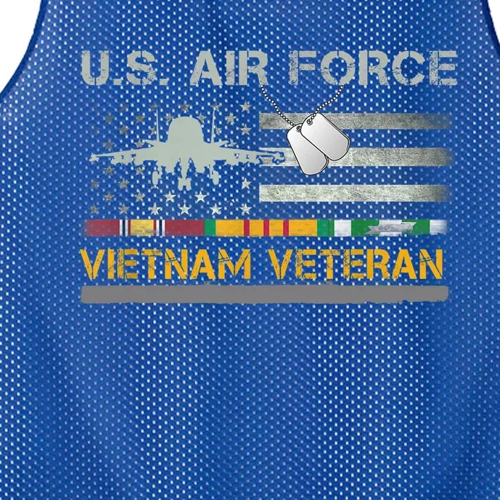 Great Gift US Air Force Vietnam Veteran USAF Veteran USA Flag Gift Mesh Reversible Basketball Jersey Tank