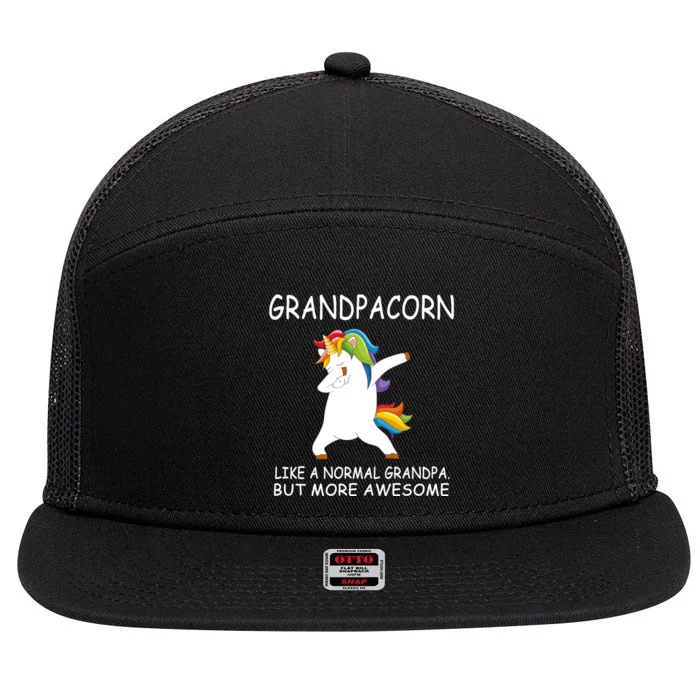 Grandpacorn Grandpa Unicorn 7 Panel Mesh Trucker Snapback Hat