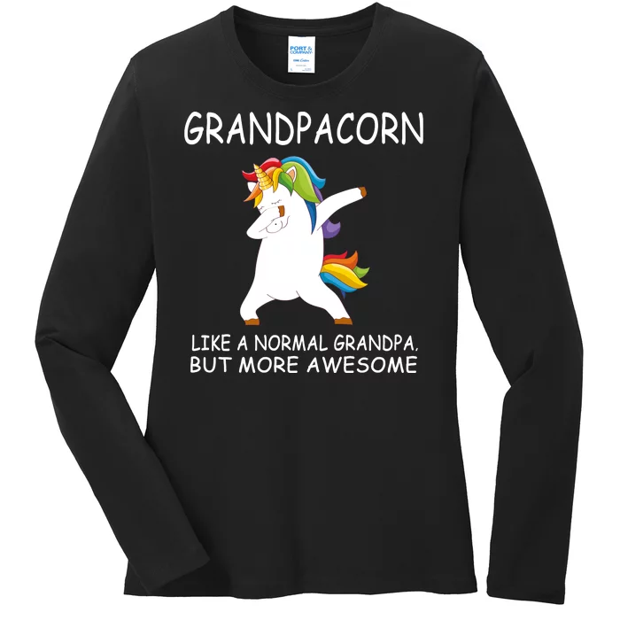 Grandpacorn Grandpa Unicorn Ladies Long Sleeve Shirt