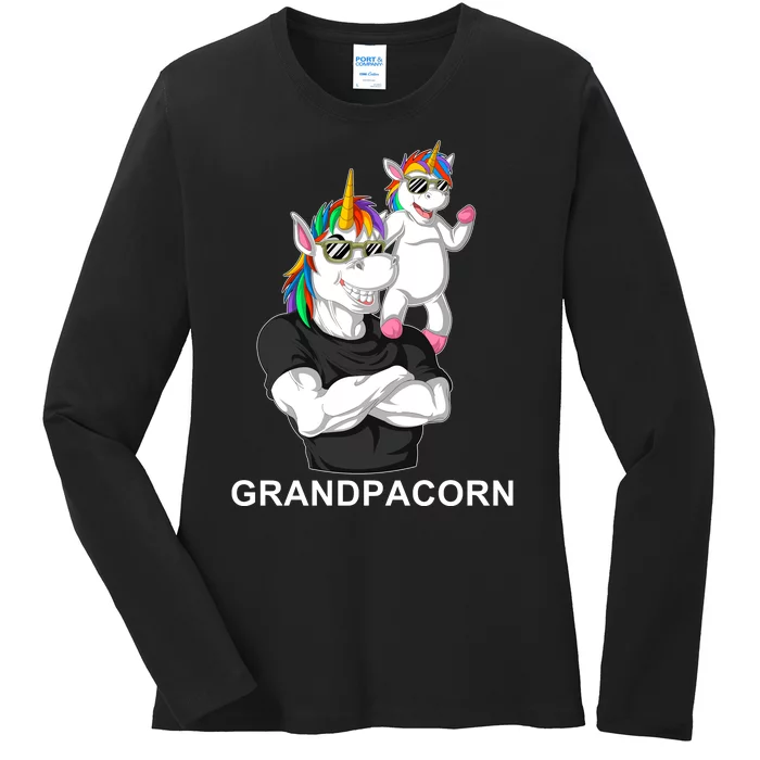 Grandpacorn Grandpa Unicorn Ladies Long Sleeve Shirt