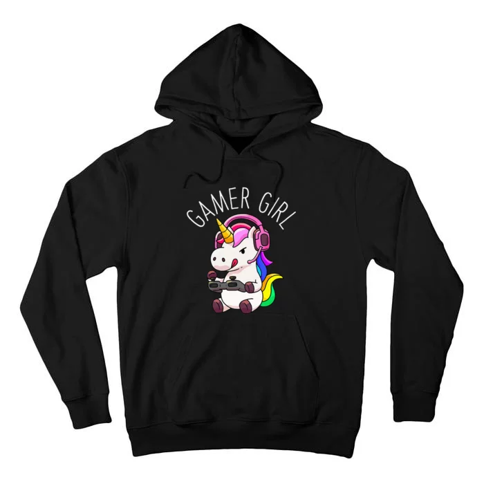 Gamer Girl Unicorn Gaming Cute Video Game Gift Women Tall Hoodie