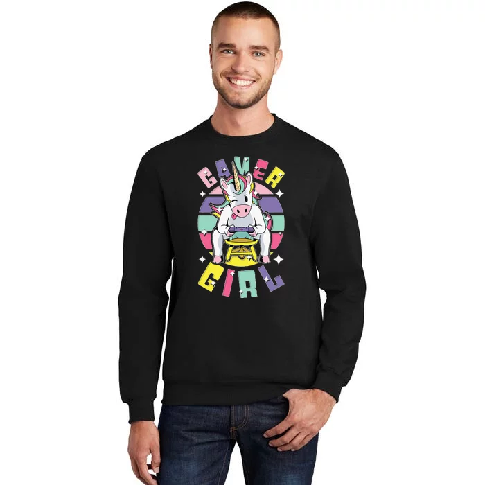 Gamer Girl Unicorn Tall Sweatshirt