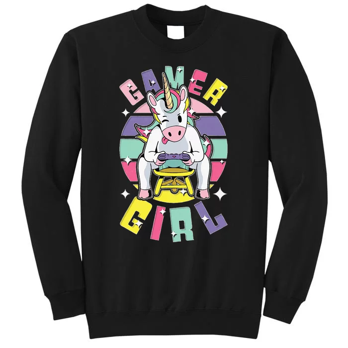 Gamer Girl Unicorn Tall Sweatshirt