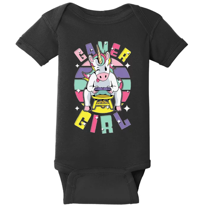 Gamer Girl Unicorn Baby Bodysuit