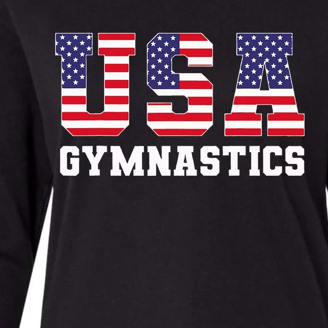 Gymnast Gymnastics Usa American Flag Womens Cotton Relaxed Long Sleeve T-Shirt