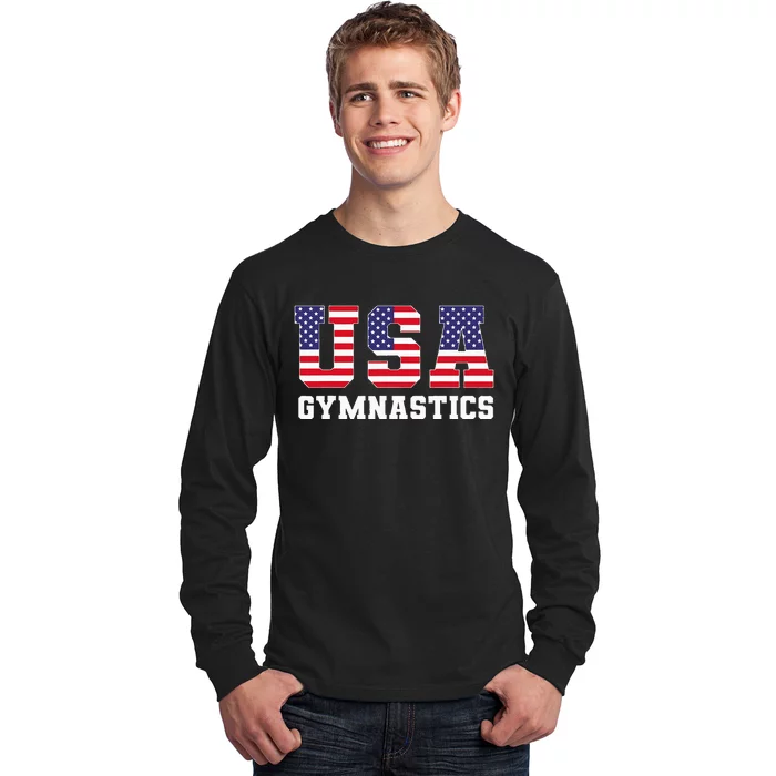 Gymnast Gymnastics Usa American Flag Long Sleeve Shirt