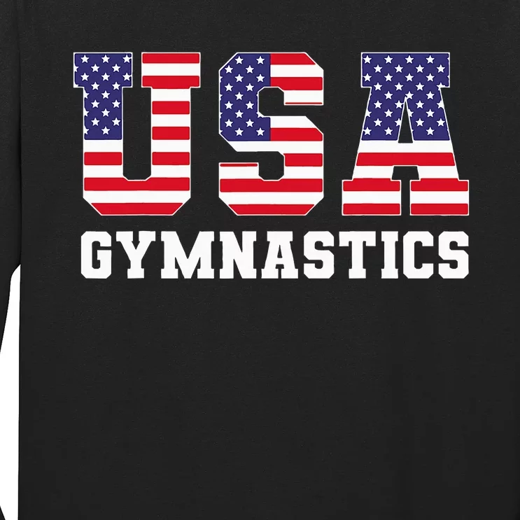 Gymnast Gymnastics Usa American Flag Long Sleeve Shirt