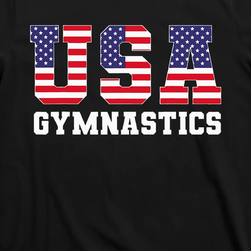 Gymnast Gymnastics Usa American Flag T-Shirt