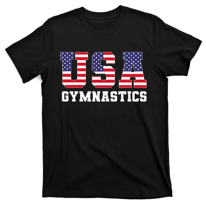 Gymnast Gymnastics Usa American Flag T-Shirt