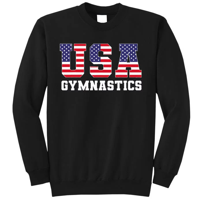 Gymnast Gymnastics Usa American Flag Tall Sweatshirt