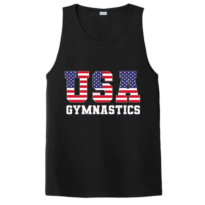 Gymnast Gymnastics Usa American Flag Performance Tank