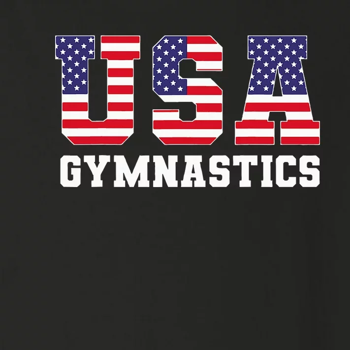 Gymnast Gymnastics Usa American Flag Toddler Long Sleeve Shirt