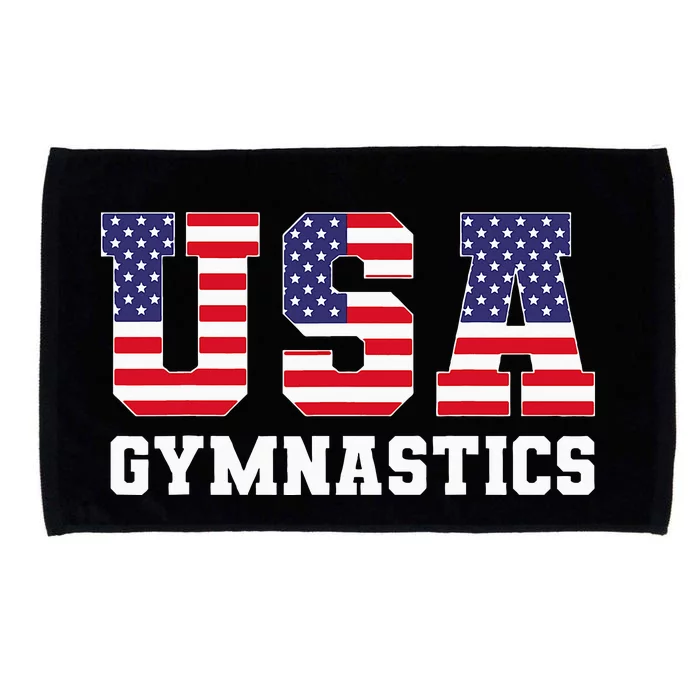 Gymnast Gymnastics Usa American Flag Microfiber Hand Towel